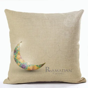 Ramadan Dekoration Eid Mubarak Mond Moschee Leinen Kissenbezug Dekorative Kissen Kissen Fr Sofa, Der Bor Kissen Engros
