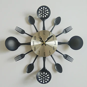 Nye særlige tilbud Moderne vægur kniv køkken ure ur decorationQuartz Nål Europa metal