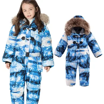 -30 Rusland vinter tøj baby piger jakker tykkere Lag Børn flyverdragt til piger hætteklædte børns rompers drenge overtøj