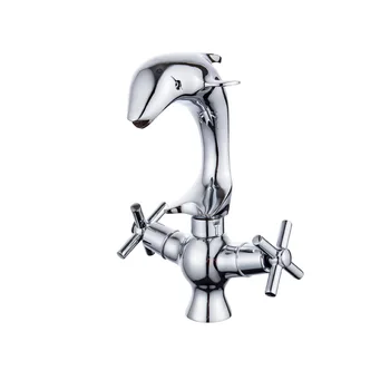 Moderne Kreative Design Messing Toilet Håndvask Armatur Dobbelt Håndtag Delfin Form Varmt, koldt Vand, Tryk 1221C