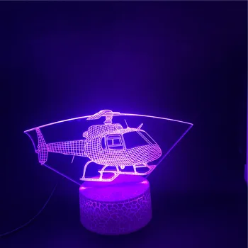 Helikopteren Unikke Model Flyvemaskine 3D-Lampe Bluetooth Højttaler Base Belønning for Barnet Touch Sensor Usb-Led Nat Lys Lampe