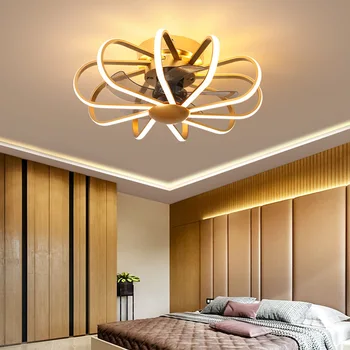 55CM Nordiske LED loft ventilator-lampe med lys fjernbetjening soveværelse indretning med moderne ceeling fans med lys lampe ventilator Lydløs