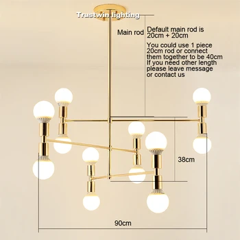 Moderne linje bronze guld roterbar pendel lampe justerbar mikrofon i loftet hængende lampe lys for at leve seng foyer