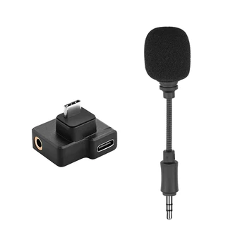 Bærbare 3,5 mm Mini Mikrofon og o-Adapter for OSMO Action Action Kamera til VLOG Interview Rekord