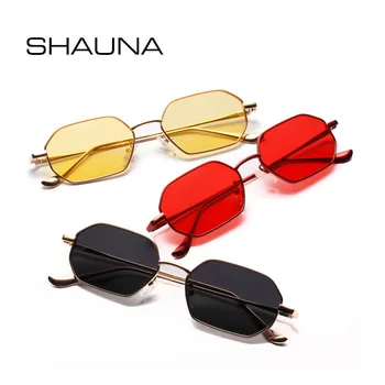 SHAUNA Fashion Små Retangle Solbriller Ins Populære Ocean Film Briller UV400