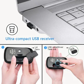 2,4 Ghz Batteri USB Wireless Gaming Mouse LED Farverige Vejrtrækning 1600DPI Optisk Mini Computer Mus Til Bærbare PC, Kontor