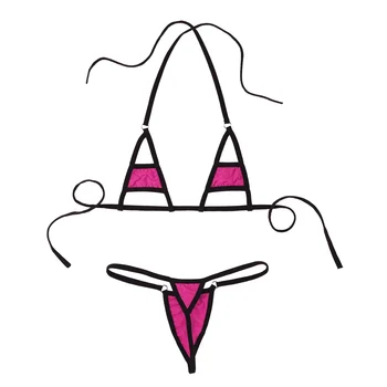 Iiniim Kvinder Femme Bikini Undertøj Eksotiske Kostumer Sæt Micro Bikini Bh Top med string Trusse Sexet Parter Festtøj, Badetøj