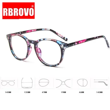 RBROVO Leopard Runde Briller Ramme for Kvinder Vintage Briller Kvinder Brand Briller Kvinder Luksus Lentes De Lectura Mujer