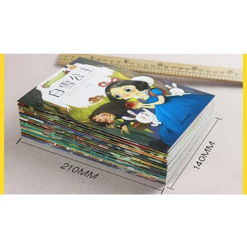 Tilfældige 5books 21x14cm børn, Billede, Bøger, Børn, Baby berømte Historie Kinesisk og engelsk Barn, Bog, Historie, Tidlig uddannelse toy