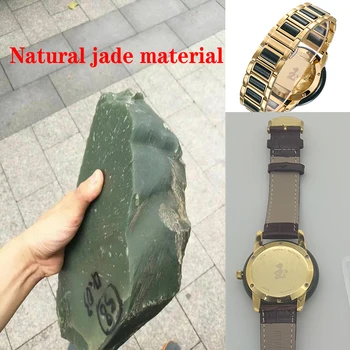 2020 nye rene naturlige jade ur vandtæt mandlige kvarts ur mandlige ur med gave æske