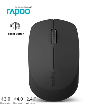 Rapoo M100 Tavs Multi-tilstand Trådløs Mus, værdiboks til bærbar usb Bluetooth 3.0,4.0 /2,4 G 1300DPI Skifter Mini-pc Mus til hjemmekontoret