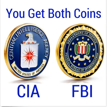 2stk/masse, Masse-FOR-2-Federal-Bureau of Undersøgelse (FBI-amp-CIA-Udfordring-Mønt-Masse