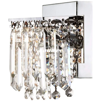 Firkantet Krystal, Moderne væglampe, LED Klart Cristal Sconce Lys Indendørs Art Deco-Badeværelse Spejl Veranda Foyer, Stue Hotellet