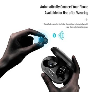 ROCK TWS Bluetooth-5.0 Hovedtelefoner Stereo Trådløse Hovedtelefoner Touch Control Sport Headset Med Noise Cancelling Mikrofon Gaming