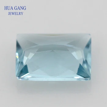 106# Blå Farve Rektangel Form Skære Løs Glas Perler Syntetiske Perler Til Smykker Størrelse 2x3~10x14mm Gratis Fragt