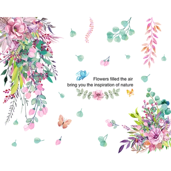 [shijuekongjian] Blomst Plante wallstickers DIY Unicorn Dyr vægoverføringsbilleder for Kids Baby Værelses Hus Dekoration