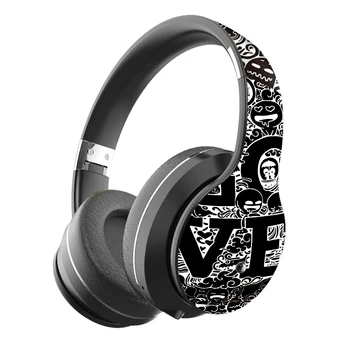 IKOLE Trådløse Headset Bluetooth 5.0 Fashionable Graffiti Hovedtelefon Foldablel Bas, Stereo Gaming Hovedtelefoner Støtte Mic/TF/ Radio