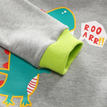 BINIDUCKLING Mode koreansk Stil Baby Drenge, Kids Tøj Efterår Forår Hættetrøjer Tegnefilm Dinosaur Trykt Sweatshirt Pullover