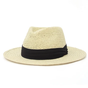 GEMVIE Nye Wide Brim Papir Strå Hat Sommer Strand Panama Sun Hat Til Kvinder/Mænd