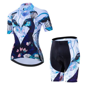 Kvinder triathlon dragt tøj Cykling Jersey shorts sæt Sort Blomst roupa de ciclismo feminino rompers dame kits peacock