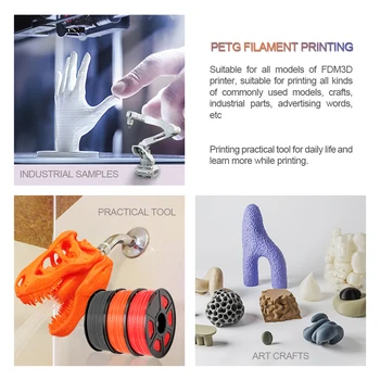 SUNLU PETG Filament 1.75 mm 1 KG Klarhed 3d Udskrivning af Endeløse Plast 3d-Print Materialer Til 3D-Printeren