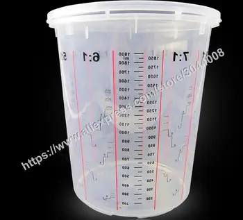 5X Maling Prep Kit med låg-PP svært gennemsigtige plast-tune maling cup med et dække af skalaen udskrivning Blanding Kopper