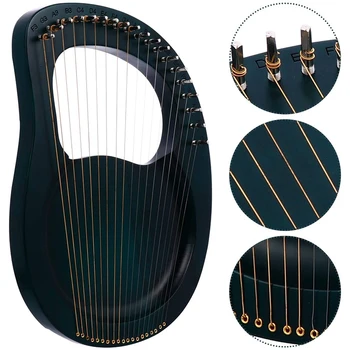 Træ-Lyre Harpe 19 String Metal Snor Lyre Harpe med Tuning Skruenøgle Picks Strenge Harps til musikelskere Begyndere,Osv.