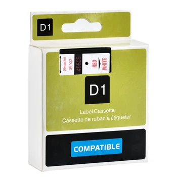 CIDY 45805 Rød på hvid Kompatible Dymo D1 19mm Etiket, Bånd Bånd Kassette, for Dymo Label Manager 160 280 210