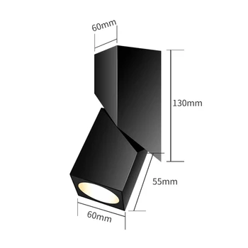 Square-Belysning LED Downlight Justerbar Fold / Rotere 7W 12W Loft Lys COB Dæmpning Spotlys 220V 110V