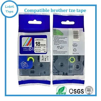 Fabrikken leverer høj kvalitet Bror 18mm label tape tze tape tze-241 tz 241 tze 241 tz-241 sort på hvidt