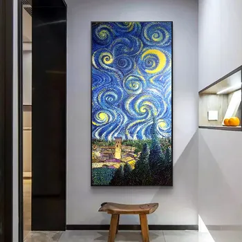 Van Gogh Stjerneklar Nat Lærred Malerier Væg Kunst Impressionistiske Stjerneklar Nat Lærred-Billeder til stuen Cuadros