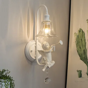 Moderne Led-væglampe Kreative Harpiks Angel Væg Lamper Til stuen, Soveværelset, børneværelset Nordiske Seng, Væg lamper