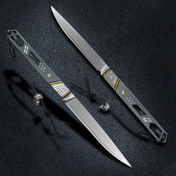 TURENZ M390 Pulver Fixed Blade Knife Titanium Håndtag Fiskeri Kniv med Kydex Skede Bushcraft Taktisk Overlevelse Knive