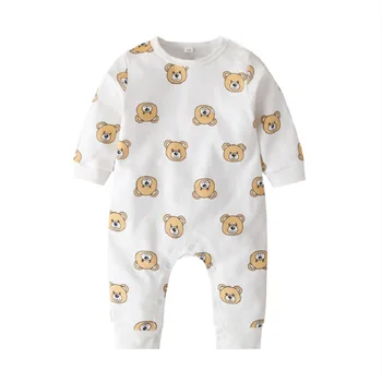 Nyfødte Baby Sparkedragt 2019 Foråret Falder Animal Style Spædbarn Baby Pyjamas Baby Pige Footed Nattøj Jumpsuits