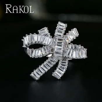 RAKOL Casual Cubic Zirconia Mode Butterfly Søde Søde Ring for Kvinder Bryllup Middag, Fest, Fødselsdag, Gave, Smykker RR01045