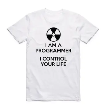 Asian Størrelse Mænd Og Kvinder Udskrive jeg Er En Programmør, Nørd-Sjove T-Shirt med O-Hals, Korte Ærmer Sommeren Afslappet T-shirt HCP939