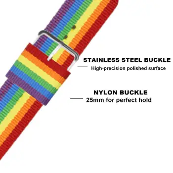 Pulsera de Nailon Kompatibel con Huawei Ur GT 2 Sport / GT Classic / Mode / GT Aktive Farver Orgullo Gay-LGBT, Ancho 22mm