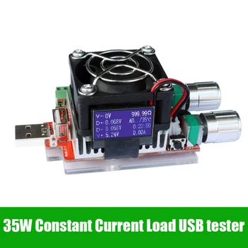 35w usb-belastning elektronisk justerbar konstant strøm aging modstand batteri spænding kapacitet tester qualcomm qc2.0/3.0 voltmeter