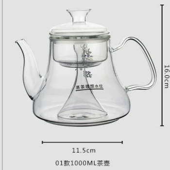 Transparent tykt glas dampende tekande traditionel kinesisk te kedel kedel kedel til te