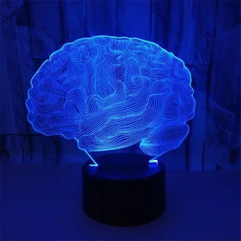 Hjernen 3D LED Nat Lys Menneskelige Hjerne RGB Bruser Tabel Lamparas Hjem Kreative Sengen Indretning Lampe Dreng, Kids Gave Soveværelse Dekoration