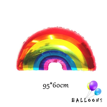 Amawill Unicorn Part Happy Birthday Banner-Konfetti-Balloner Rainbow Unicorn Folie Ballon Til Fødselsdag Fest Dekoration Børn 7D