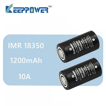 Originale 2 stk KeepPower 10A udledning IMR18350 1200mAh UH1835P Li-ion genopladeligt batteri, drop shipping