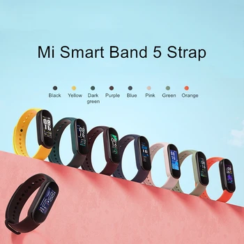 Original XIAOMI Mi-Band 5 Håndledsrem 8 Farver TPU Materiale, der Smart Tilbehør til Xiaomi Mi Smart Band 5 NFC-Armbånd