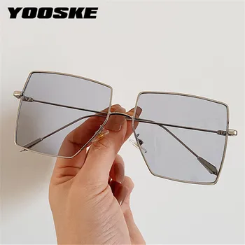 YOOSKE Kvinders Sol Briller Overdimensionerede Square Solbriller Kvindelige Retro Briller Luksuriøse Designer-Kvinder Mode 2020 Metal Solbrille