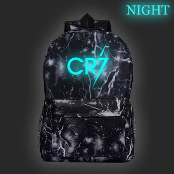 Cristiano Ronaldo CR7 Lysende rygsæk Drenge Piger skoletasker fashion Night glow Bærbar computer Rygsæk til Teenagere skole taske til børn