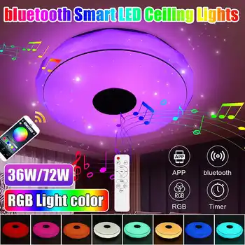 72W 256 Farver og Moderne RGB LED loftslampe Hjem Belysning APP bluetooth Musik, Lys Soveværelse Smart Loft Lampe+Fjernbetjening