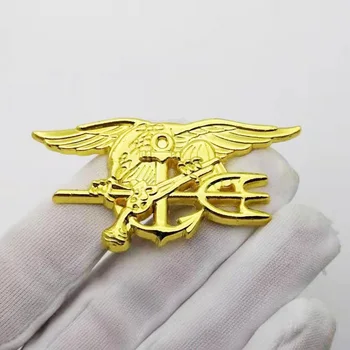 Golden Amerikanske Seal Badge Fur Seal Chef Badge Færdigheder Hær Fan Metal Logo Epaulette Cap Logo badge