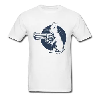 Hare Tringger Crazy Tshirt Tilpassede kortærmet NYE ÅR DAG T-Shirt med Grafisk Crewneck Bomuld, Toppe, T-Shirt, Unge T-Shirts