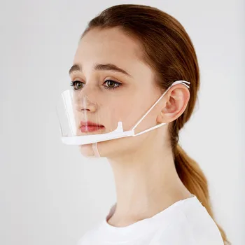 20 stykker Masker Transparent Plast Anti-fog Køkken Restaurant Spyt Kok Maske Støv Munden ansigtsmaske Mad Catering Sundhedspleje