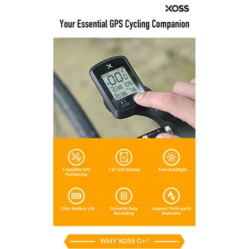 XOSS G+ Plus Cykel Computer Trådløst GPS-Speedometer Vandtæt Cykling Road bike Cykel Bluetooth ANT+ Kilometertæller Uden Sensor